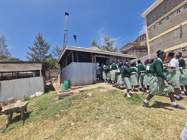 STUDENTS IN LINE TO GET THEIR MEAL